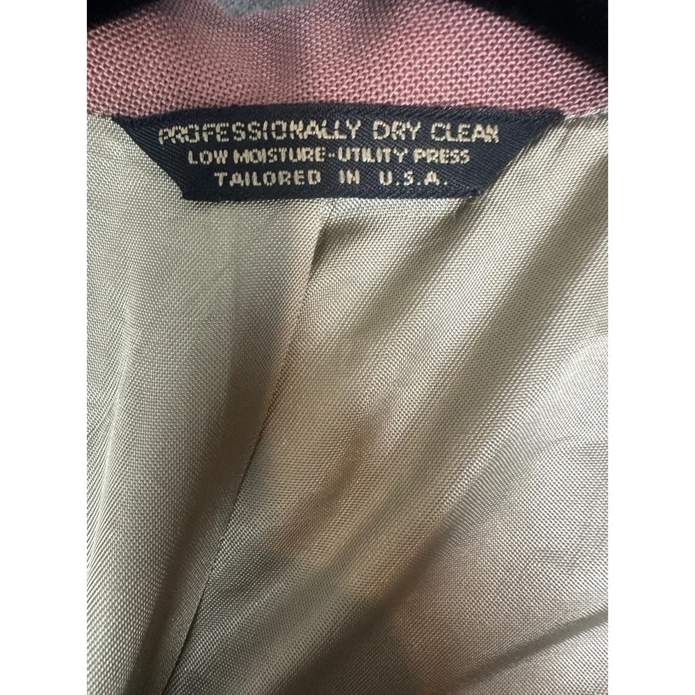 Sansabelt Ltd Blazer 44R Sport Coat‎ Rose Pink Gold Crest Buttons USA
